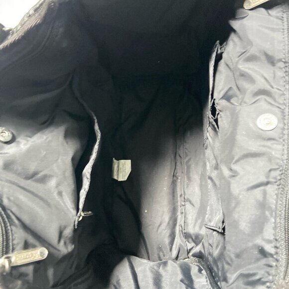 LeSportsac Black Liquid Patent Coated Nylon Tote / Cross‑Body Bag - Picture 13 of 16